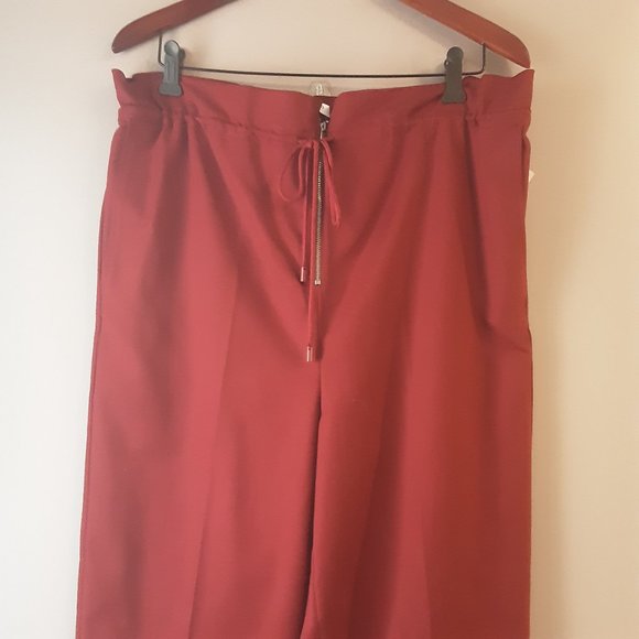 New Mango MNG Suit Women's Cotton Super High Waist Drawstring Oversize Pants, 6 - Picture 2 of 15